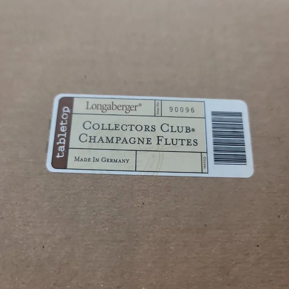 Set Of 2 Longaberger 90096 Collector Club Table Top Champagne Wedding Flutes